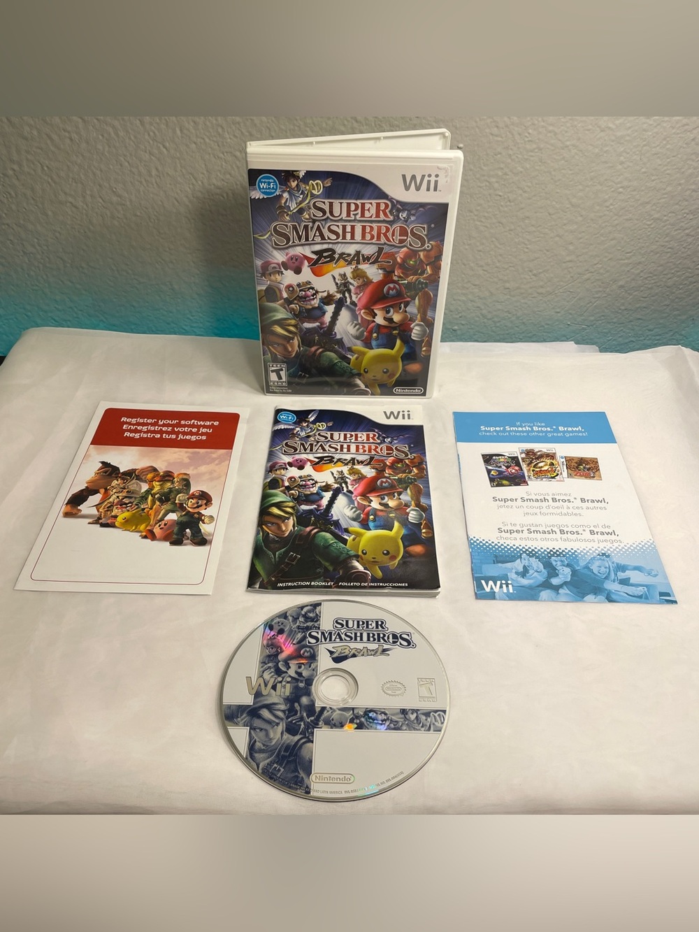 Super Smash Bros. Brawl (Nintendo Wii, 2008) Complete W/Manual & Tested & Works